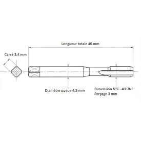 Jeu de tarauds N°6 - 40UNF