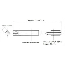 Jeu de tarauds N°10 - 32UNF