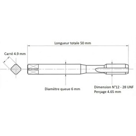 Jeu de tarauds N°12 - 28UNF