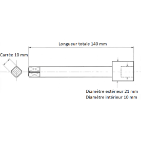 Rallonge tarauds carré 10.0 mm