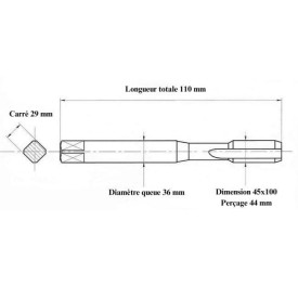 Jeu 2 tarauds métrique fin 45x100