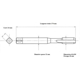 Taraud machine métrique fin 42x200 Performance