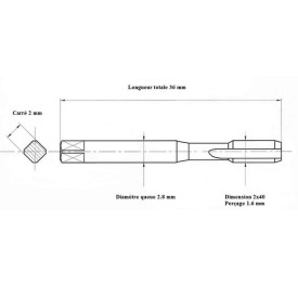 Jeu 3 tarauds métrique 2x40