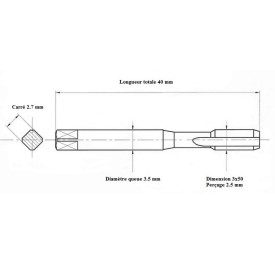 Jeu 3 tarauds métrique 3x50