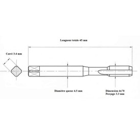 Jeu 3 tarauds métrique 4x70
