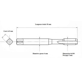 Jeu 3 tarauds métrique 6x100