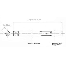 Jeu 3 tarauds métrique 9x125