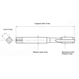 Jeu 3 tarauds métrique 11x150