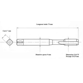 Jeu 3 tarauds métrique 12x175