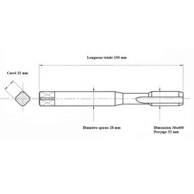 Jeu 3 tarauds métrique 36x400