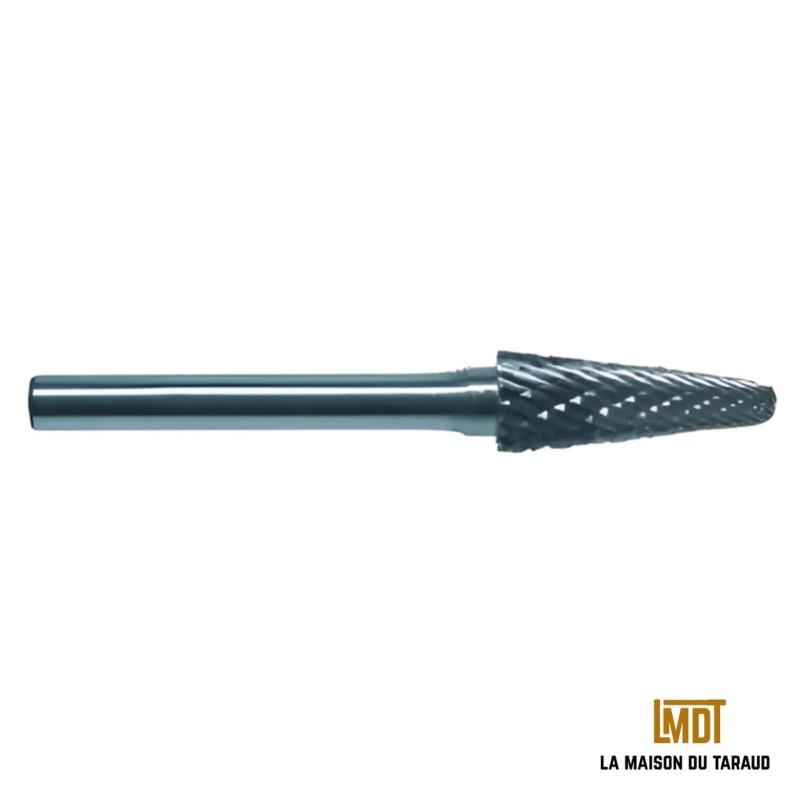 Fraise lime carbure conique bout rond diamètre 8 Forme L (KEL)