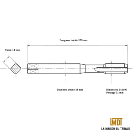 Taraud machine métrique 24x300
