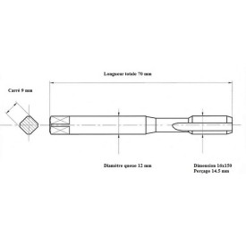 Jeu 2 tarauds métrique fin 16x150
