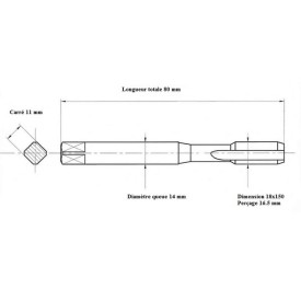 Jeu 2 tarauds métrique fin 18x150