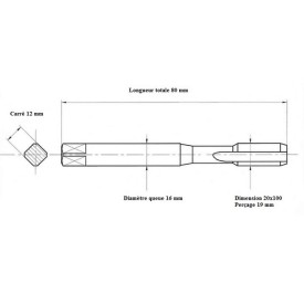 Jeu 2 tarauds métrique fin 20x100
