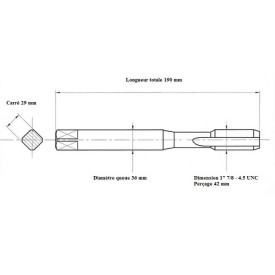 Jeu 3 tarauds 1"7/8 - 4.5 UNC