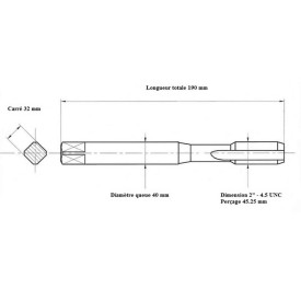 Jeu 3 tarauds 2" - 4.5 UNC