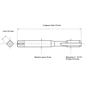 Taraud machine 1" - 8 UNC