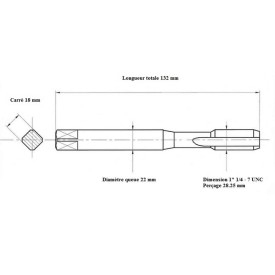 Taraud machine 1"1/4 - 7 UNC
