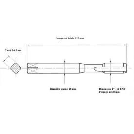 Taraud machine 1" - 12 UNF