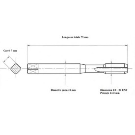 Jeu de tarauds 1/2" - 20UNF