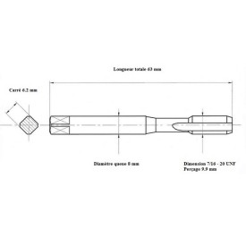 Jeu de tarauds 7/16" - 20UNF