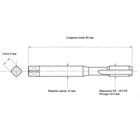 Jeu de tarauds 5/8" - 18UNF