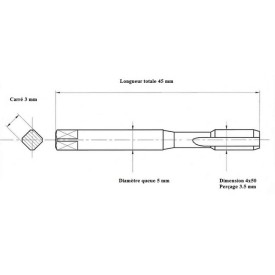 Jeu 2 tarauds métrique fin 4x50