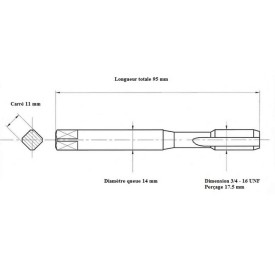 Jeu de tarauds 3/4" - 16UNF