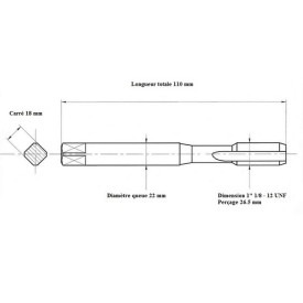 Jeu de tarauds 1"1/8 - 12UNF