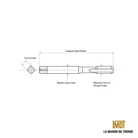 Taraud trou borgne 7/16" - 14 UNC