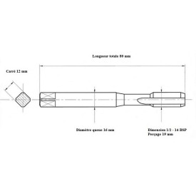 Jeu tarauds GAZ 1/2" 14BSP