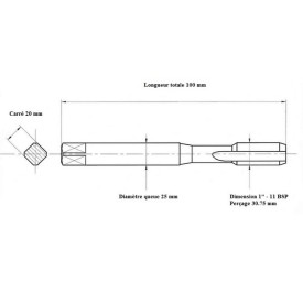 Jeu tarauds GAZ 1" 11BSP