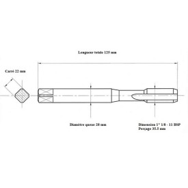 Jeu tarauds GAZ 1" 1/8 11BSP