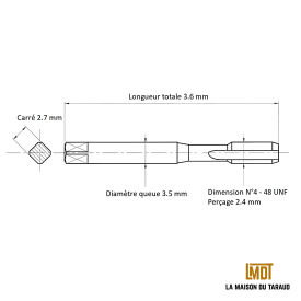 Jeu de tarauds N°4 - 48UNF