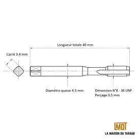Jeu de tarauds N°8 - 36UNF