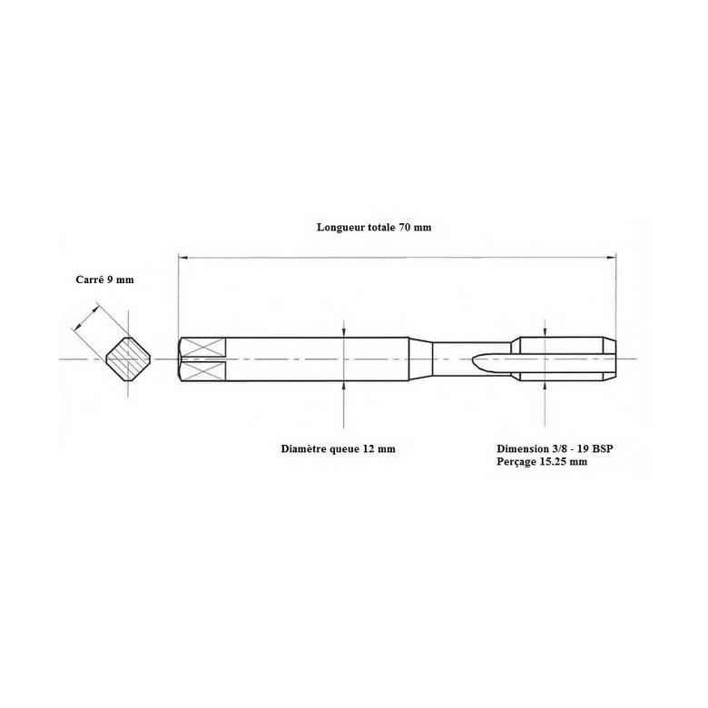Jeu de 2 Tarauds GAZ 3/8 19 BSP - La Maison du Taraud