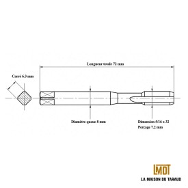 Jeu 3 tarauds 5/16"-32 UNEF