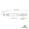 Dimensions du jeu 3 tarauds 9/16"-24 UNEF