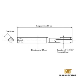 Jeu 3 tarauds 5/8" - 24 UNEF