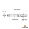 Dimensions du jeu 3 tarauds 3/4" - 20 UNEF