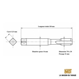 Jeu 3 tarauds 7/8" - 20 UNEF