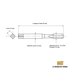 Taraud machine N°12 - 32 UNEF