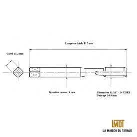 Taraud machine 11/16" - 24 UNEF
