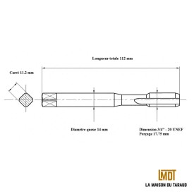 Taraud machine 3/4" - 20 UNEF
