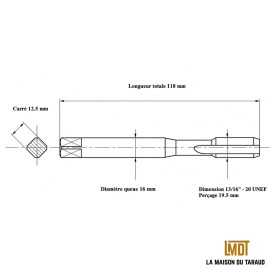 Taraud machine 13/16" - 20 UNEF
