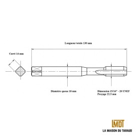 Taraud machine 15/16" - 20 UNEF