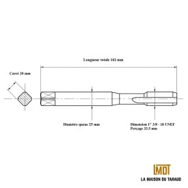 Taraud machine 1"3/8 - 18 UNEF