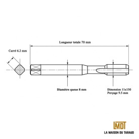 jeu 3 tarauds main M11x1,5