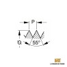 Angle de coupe du jeu 3 tarauds 5/32 " - 32 BSW
